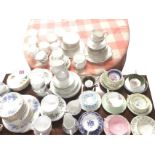 Miscellaneous part teasets including an Adderley cornflower pattern set, Ridgeway, Duchess,