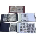 A collection of coins contained in five albums - foreign, pennies, halfpences, farthings, some