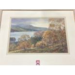 John Fisher, watercolour, Scottish landscape, inscribed to label verso Loch Tummel & Schiehallion,