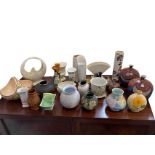 A collection of vases - Wedgwood, contemporary, Denby, a Wade basket vase, Gibsons, Minton, Limoges,