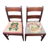 A pair of nineteenth century mahogany chairs, the bar backs inlaid with boxwood & ebony stringing