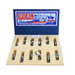 A mint & boxed set of Ducal cast military figures, the pipes & drums band in the 7th Duke of