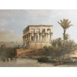 David Roberts, lithographic print of a temple on the Nile, taken from the 1848 plate, mounted & gilt