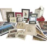 A collection of unframed prints & pictures, floral, plates from books, sets, some mounted & ready