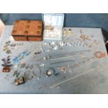 Miscellaneous jewellery including some silver, paste, beads, turquoise, enamelled, bangles,