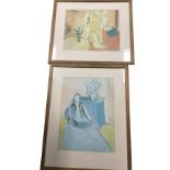 Henri Matisse, lithograph, nude in interior holding towel, signed in print, mounted & framed - 20.