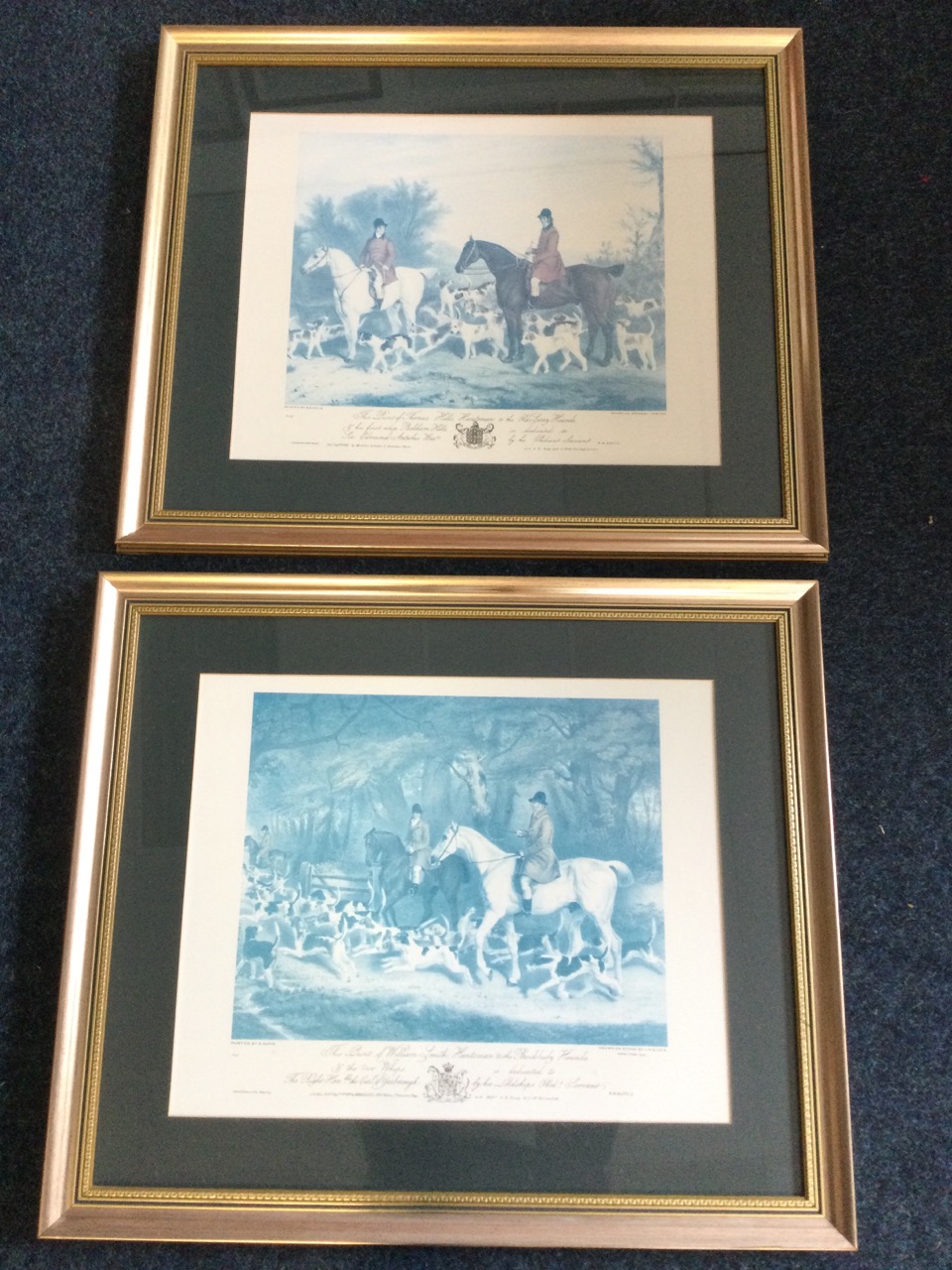 A pair of hunting prints after William Giles, the Brocklesby Hounds and the Old Surry Hounds, the