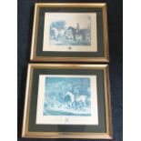 A pair of hunting prints after William Giles, the Brocklesby Hounds and the Old Surry Hounds, the