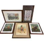 Three framed military prints of uniformed soldiers - Queens Own Cameron Highlanders, Polish