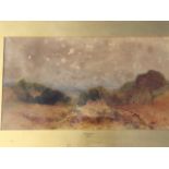 A Victorian watercolour, extensive landscape with haystacks, barn & cottage, titled Eskdale Yorks to