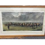 A large Victorian horseracing print after Ben Herring from the McQueens Sportings series published