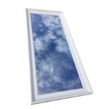 WITHDRAWN A contemporary rectangular mirror in a white moulded frame. (29.5in x 65in)
