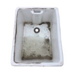 A rectangular modern Armitage Shanks belfast sink with integral overflow. (23.5in x 18in x 12.5in)