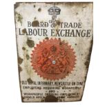 A coloured enamelled Labour Exchange sign advertising employment at the Old Royal Infirmary,