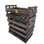 Six rectangular 2ft 6in agricultural produce trays with slatted bases. (29.75in x 17.75in x 6.