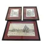 DA Heald, a pair, handcoloured prints of York, signed, mounted & framed; and an eighteenth century