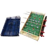 A table football game on metal legs; and a boxed unused dog cage. (2)