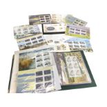 A folder of stamps designed by Roger McPhail published by The Wildlife Habitat Trust, the sheets