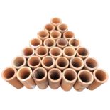 28 terracotta 12in tubular drainage pipes. (28)