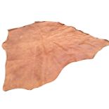 A large leather hide, tanned to one side. (88in x 82in)