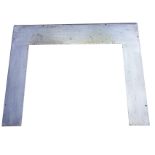 A plain heavy polished cast iron fire surround. (43in x 33.75in)