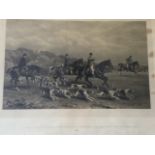 A nineteenth century framed monochrome hunting print by WH Hopkins & E Havell, the plated hand