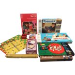 Miscellaneous childrens board games - Operation, Sorry, Bingo, Boggle, etc; two recorders; and a rug