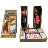 Four boxed Pelham puppets - witch, policeman, and twin boxed boy & girl. (4)