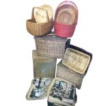 A soft cased Concept four-piece picnic set; and a quantity of hampers, baskets, a Lloyd Loom style