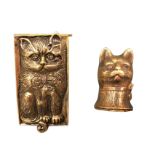 A rectangular cat vesta inlaid with zircons, having sprung hinged lid and striking grove to base -