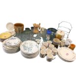 Miscellaneous ceramics & glass including a Staffordshire dinner service in the Geranium pattern,