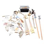 Miscellaneous tools - saws, chisels, callipers, sharpening stones, a pair of sash clamps,