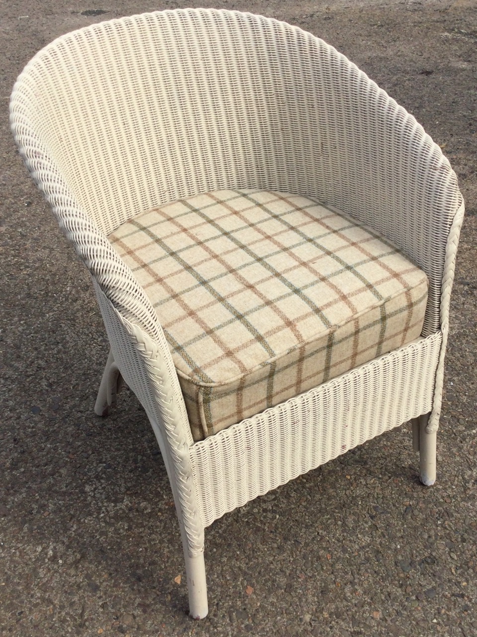 A childs rocking chair with slatted seat - formerly folding; and a Lloyd Loom armchair with - Image 3 of 3