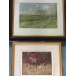 Lionel Edwards, a coloured print of The Berwickshire Hunt in the field, signed in pencil on