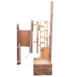 A quantity of moulded pine boards including skirting, tongue & grooved boarding & doors, a pair of