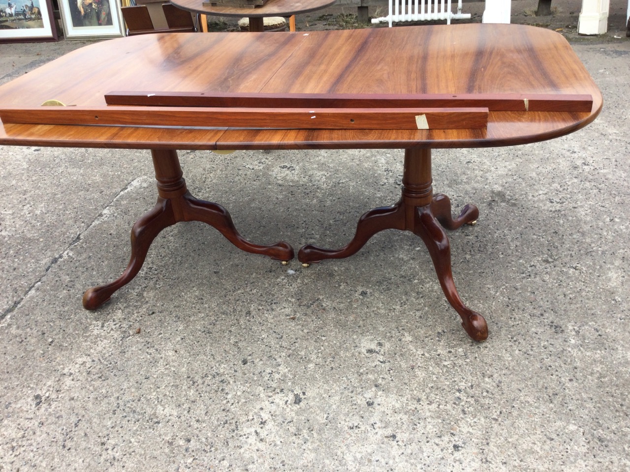 An 8ft reproduction Georgian style walnut dining table by Brights of Nettlebed, the rectangular - Image 2 of 3