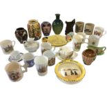 Miscellaneous ceramics including royal commemorative mugs, cups & saucers, 1897, 1937, 1935, 1902,