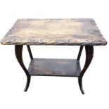 A rectangular carved hardwood occasional table, the rectangular top with chiselled leaf border