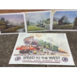 A Great Western Railways poster advertising Speed to the West from the Railway museum in York; and a