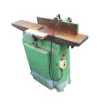 A Multico planer/thicknesser with cast iron flat table, guides & vices, on rectangular rounded
