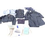 The RAF uniform of AC Scargill from the 1950s, including his canvas kit bag, notebooks from RAF