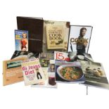 A box of cookery books - diet plans, Sunday Times Complete Cook Book, illustrated coffee table