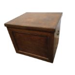 A Victorian mahogany commode, the panelled cabinet with lifting lid revealing a seat and water