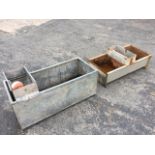 A rectangular galvanised water trough with tubular rim having enclosure to end for ball valve - 39.