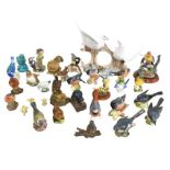 A collection of 29 bird figurines - Beswick, resin moulded, Russian, Goebel, Border Fine Arts, Crown