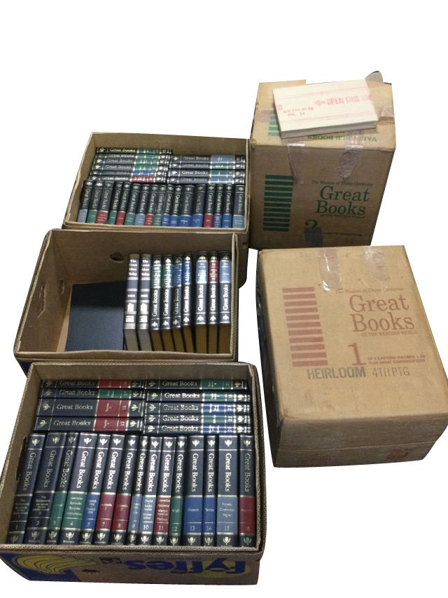 Great Books, sets of Encyclopaedia Britannica publications, some sill packed & boxed. (A lot)