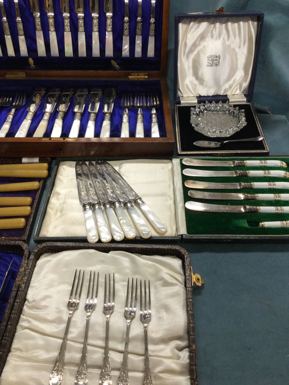 Twelve sets of silver plated flatware, ten cased, including sets of tea knives, tea spoons with - Image 2 of 3