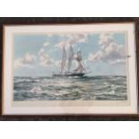 Montague Dawson, large lithographic print, In Full Sail - the Training Ship Sir Winston Churchill