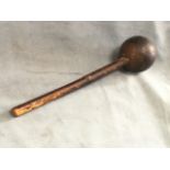 A knobkerrie type club with hardwood ball terminal on tapering shaft. (14.5in)