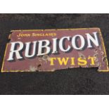 A rectangular enamelled advertising sign for John Sinclairs Rubicon Twist tobacco. (48in x 24in)